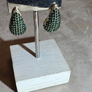 Elegant Green Teardrop Earrings
